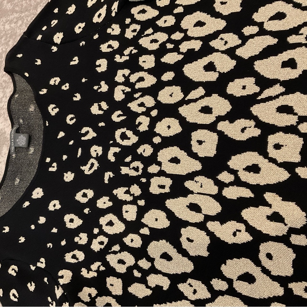 Chelsea & Theodore Festive Animal Print Dolman sleeve sweater/dress Size XL - Picture 10 of 10